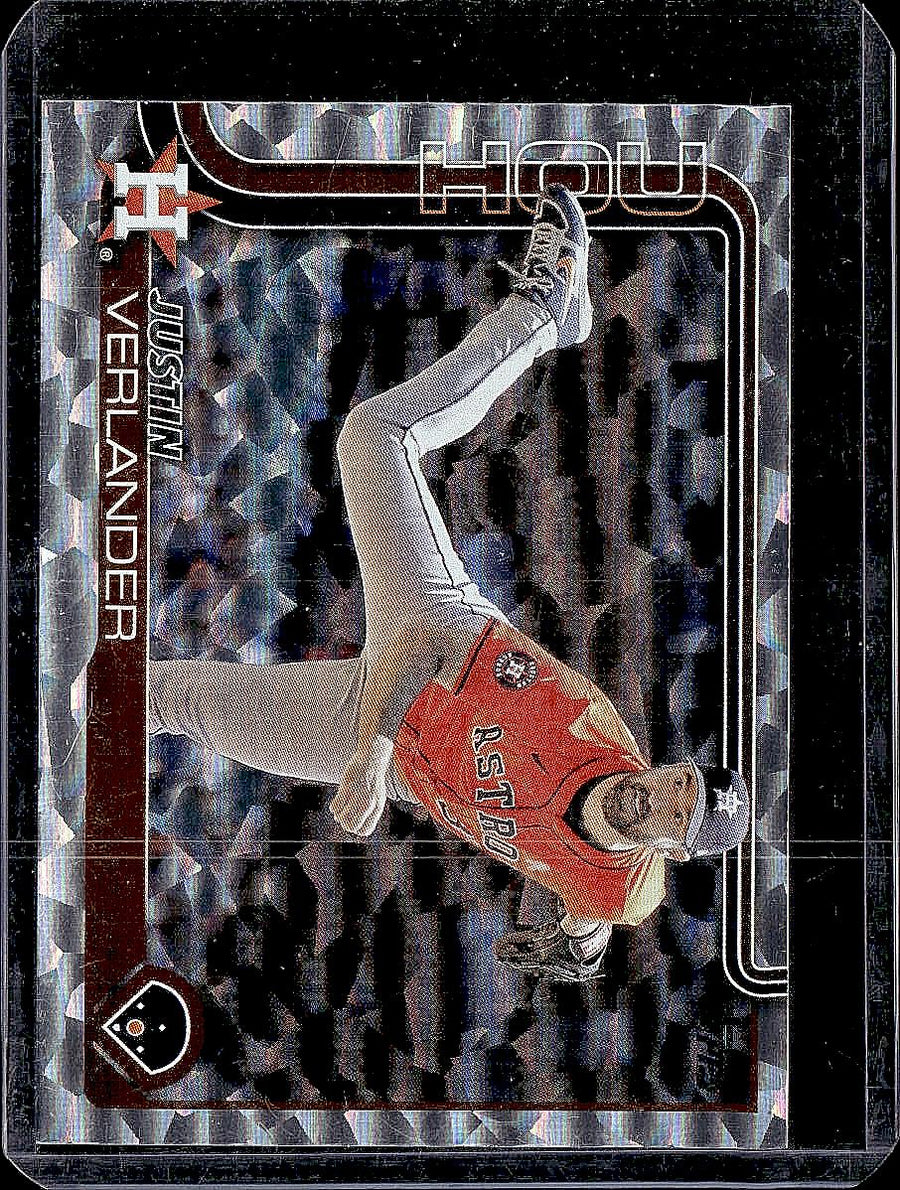 2025 Topps #118 Justin Verlander Silver Crackle Foilboard