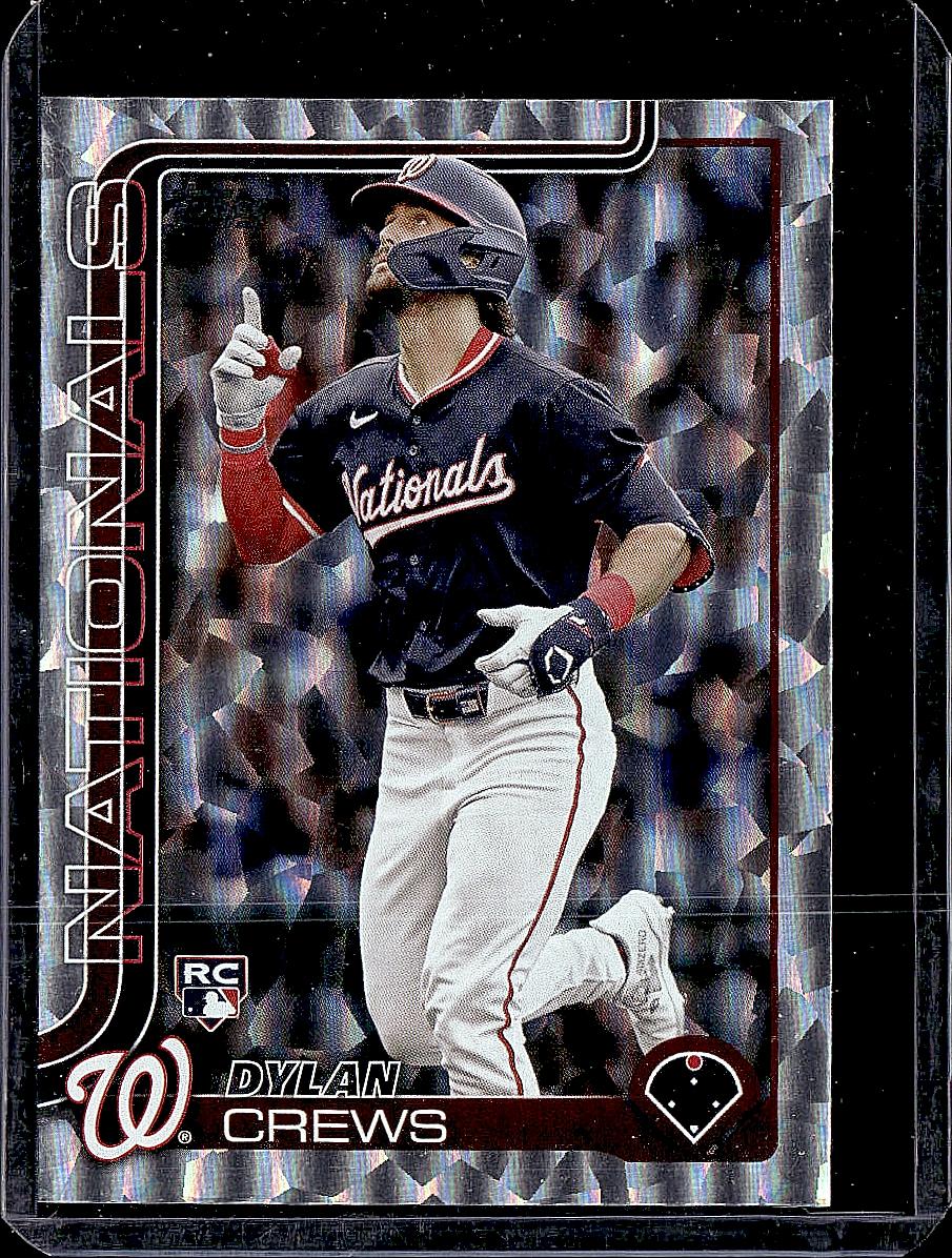 2025 Topps #74 Dylan Crews Silver Crackle Foilboard