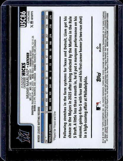2025 Topps Chrome Update #USC86 Liam Hicks X-Fractors