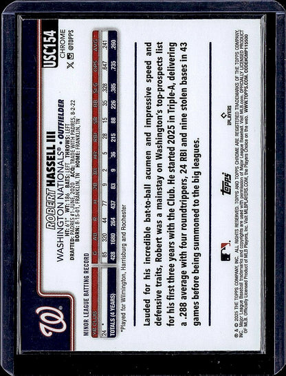 2025 Topps Chrome Update #USC154 Robert Hassell III X-Fractors