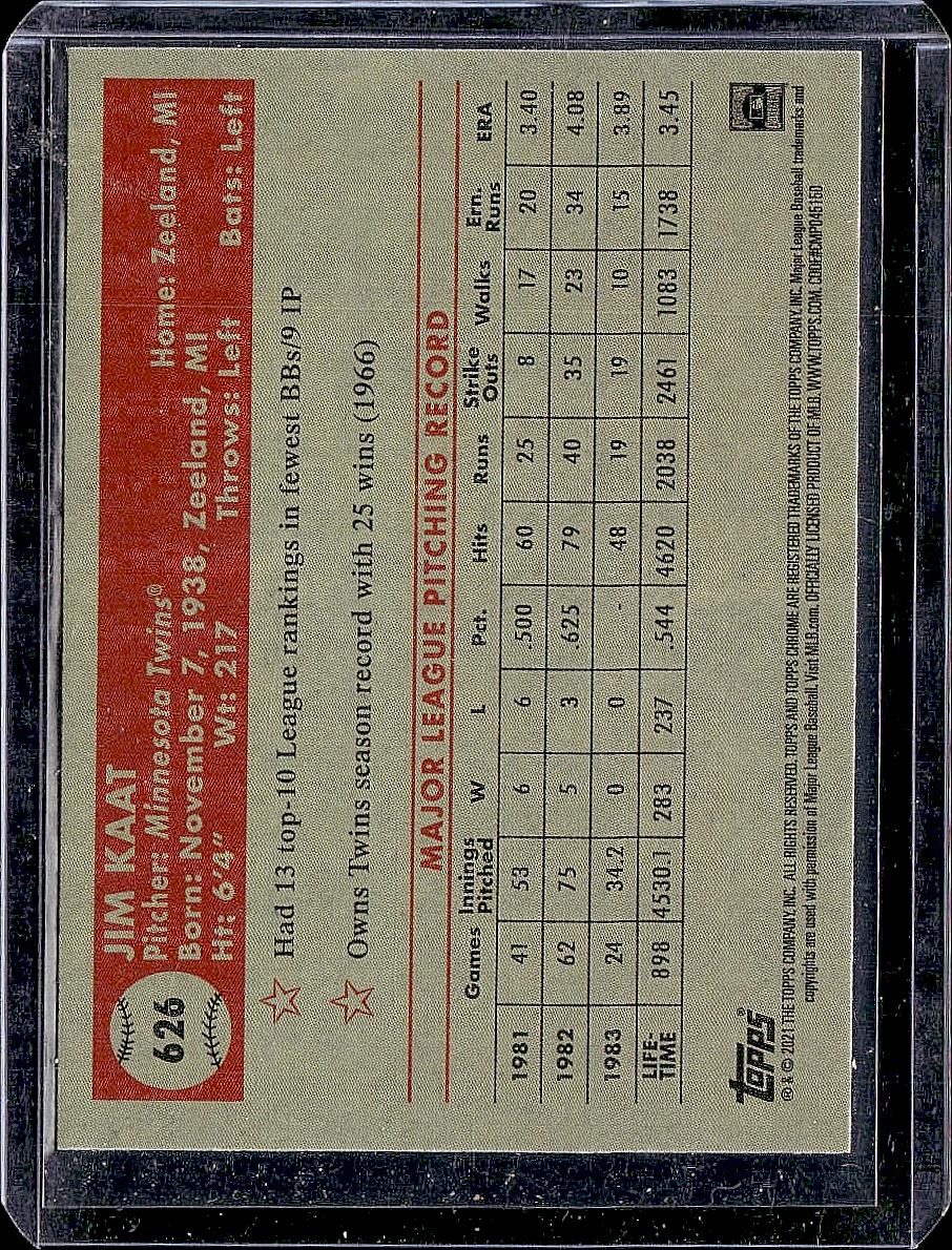 2021 Topps Chrome Platinum Anniversary #626 Jim Kaat