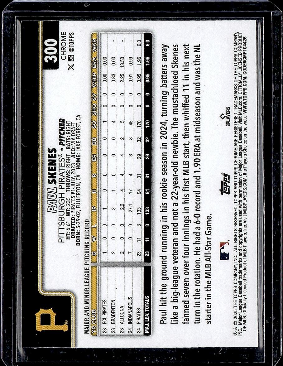 2025 Topps Chrome #300 Paul Skenes X-Fractors
