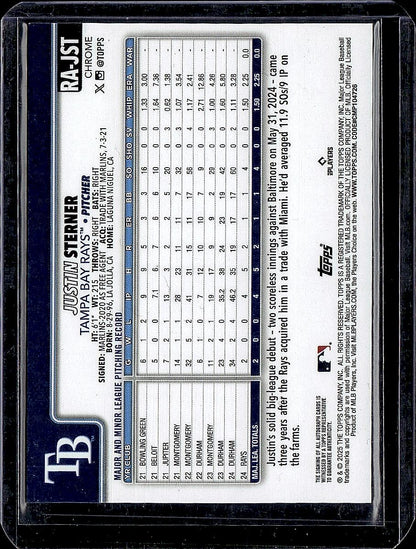 2025 Topps Chrome #RA-JST Justin Sterner Rookie Autographs