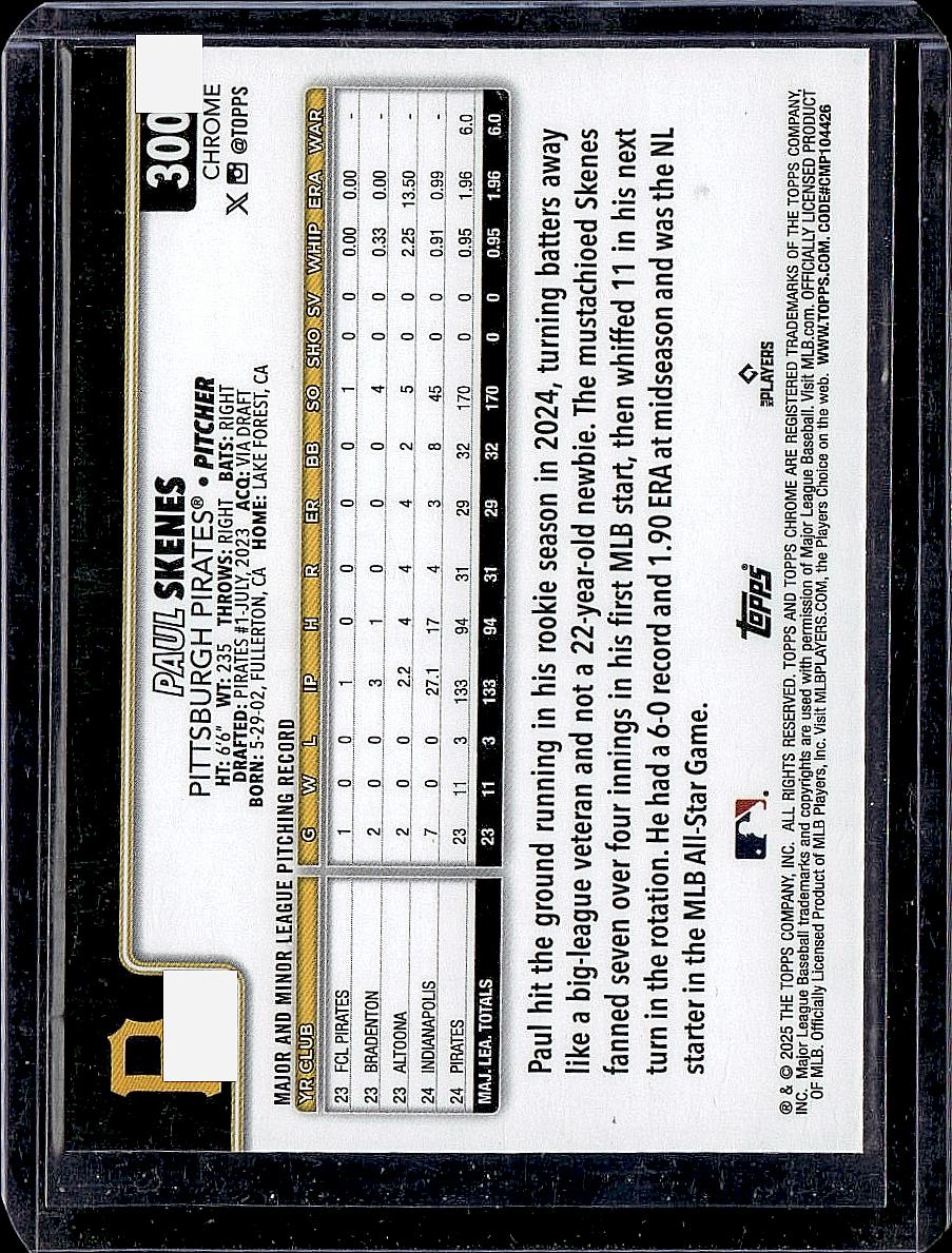 2025 Topps Chrome #300 Paul Skenes X-Fractors