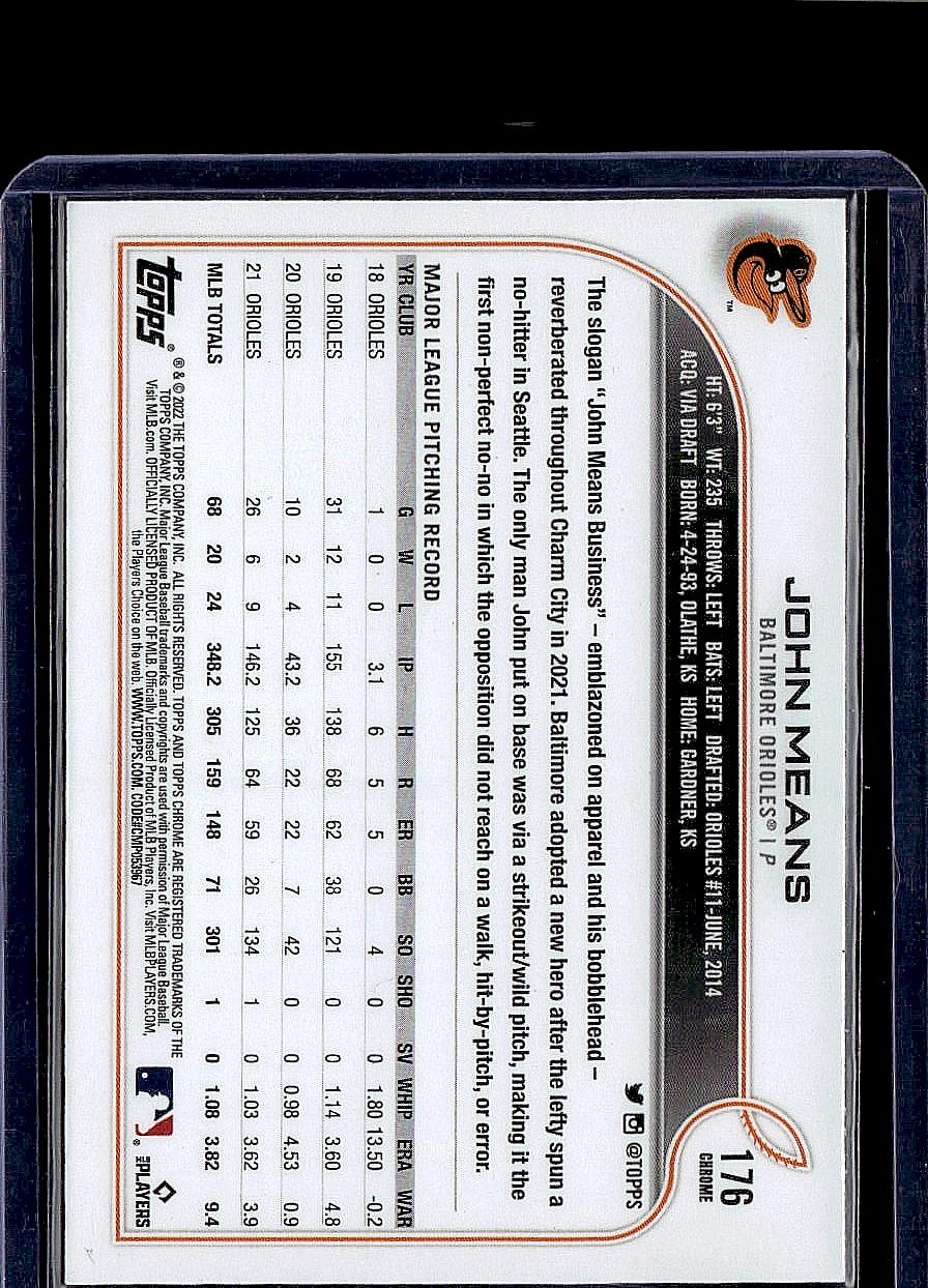 2022 Topps Chrome Sonic #176 John Means Prism Refractor