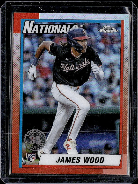 2025 Topps Chrome #90CB-15 James Wood 1990 Topps Baseball 35th Anniversary