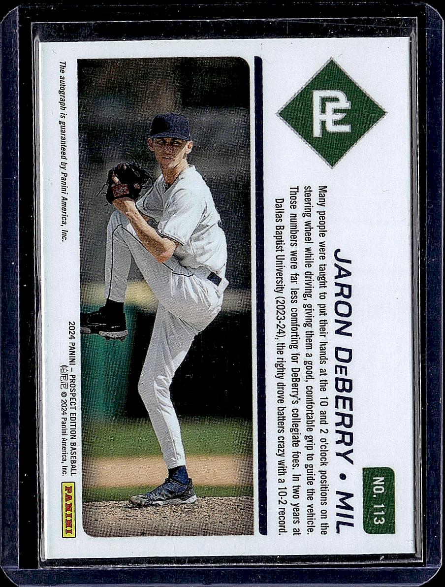 2024 Panini Prospect Edition #113 Jaron DeBerry Signatures Holo