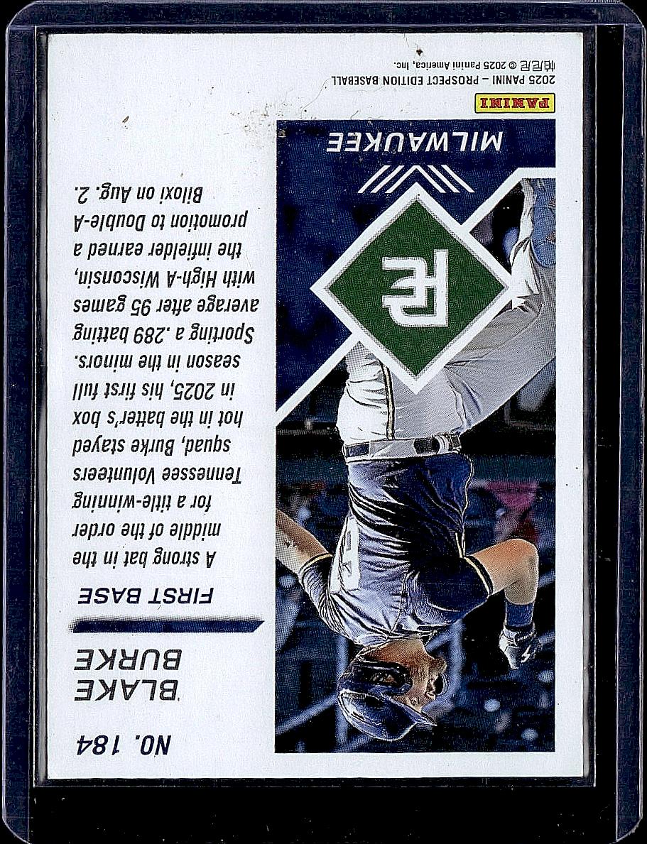 2025 Panini Prospect Edition #184 Blake Burke Blue #/199