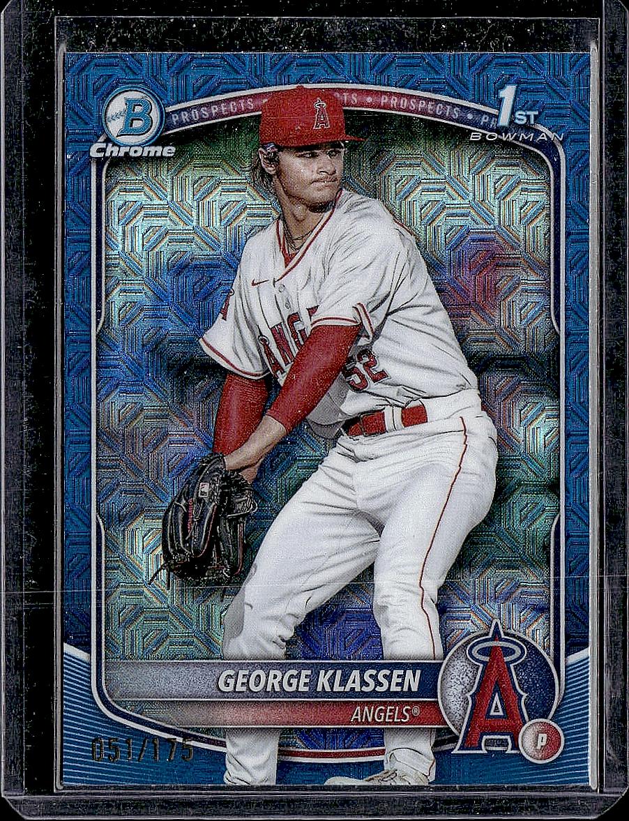 2025 Bowman #BCP-63 George Klassen Chrome Prospects Mojo Navy Refractor #/175