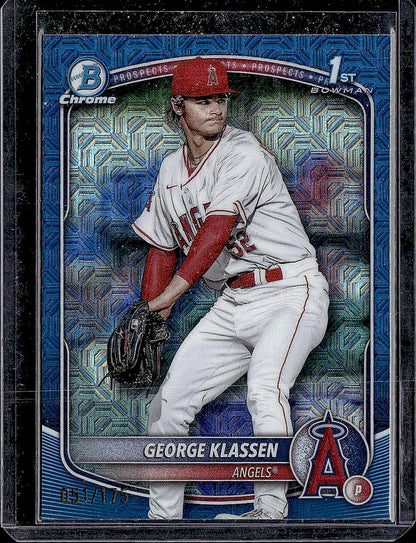 2025 Bowman #BCP-63 George Klassen Chrome Prospects Mojo Navy Refractor #/175