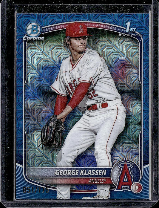 2025 Bowman #BCP-63 George Klassen Chrome Prospects Mojo Navy Refractor #/175