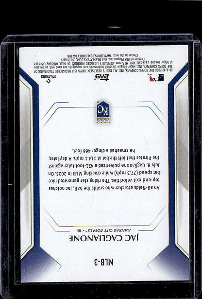 2026 Topps #MLB-3 Jac Caglianone Topps Collector Kit