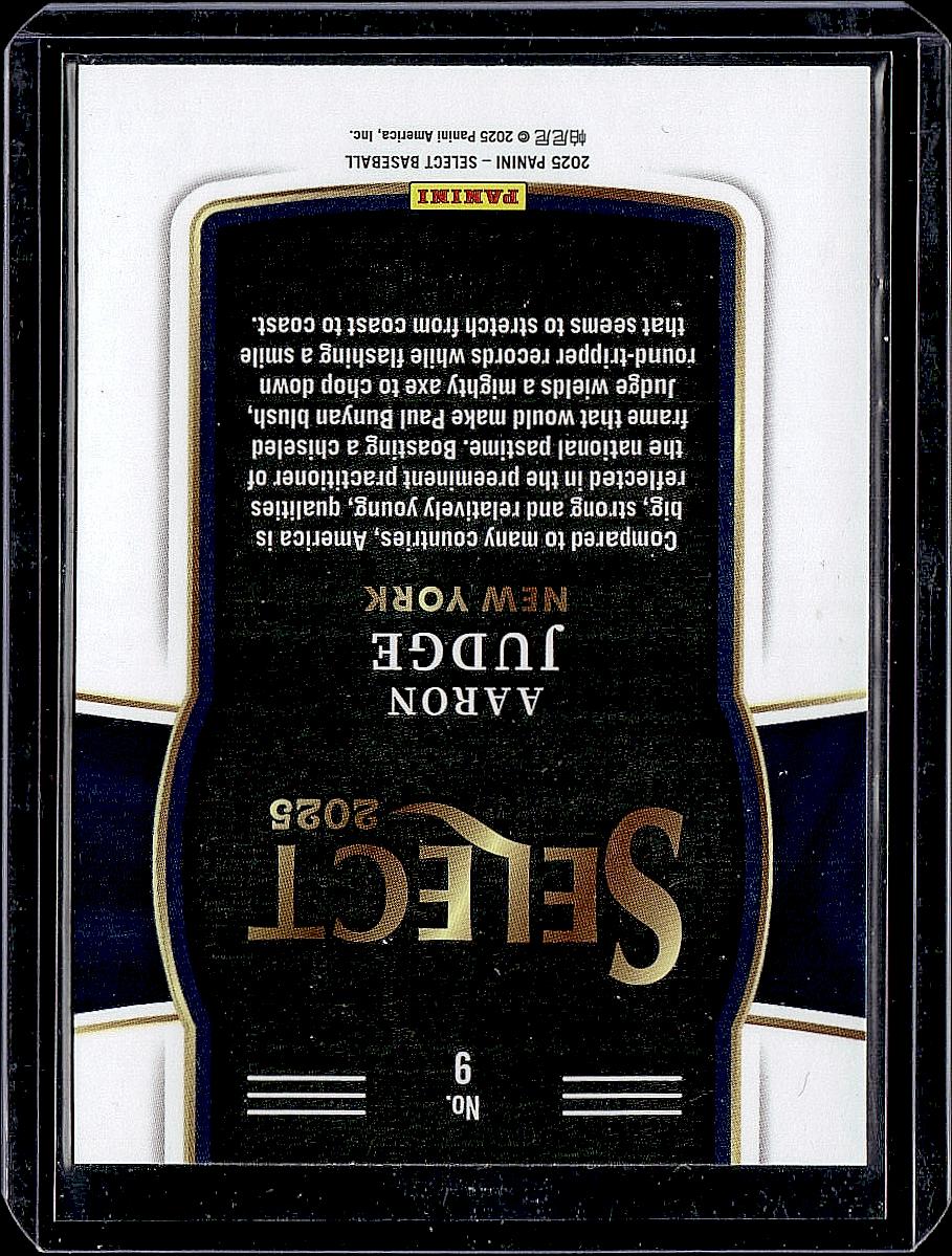 2025 Panini Select #9 Aaron Judge Global Icons