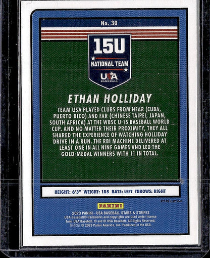 2023 Panini Stars & Stripes USA Baseball #30 Ethan Holliday Red, White, & Blue