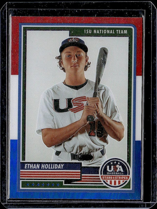 2023 Panini Stars & Stripes USA Baseball #30 Ethan Holliday Red, White, & Blue