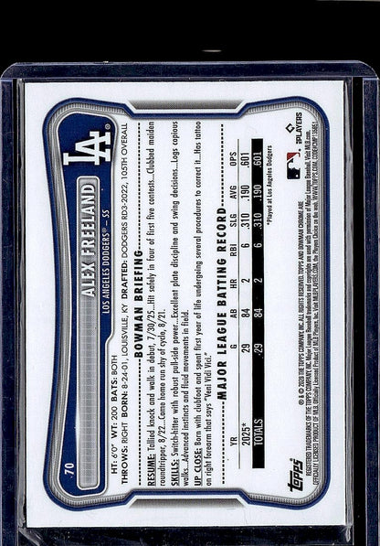 2026 Bowman #70 Alex Freeland Chrome Mojo Burgundy Refractors #/275