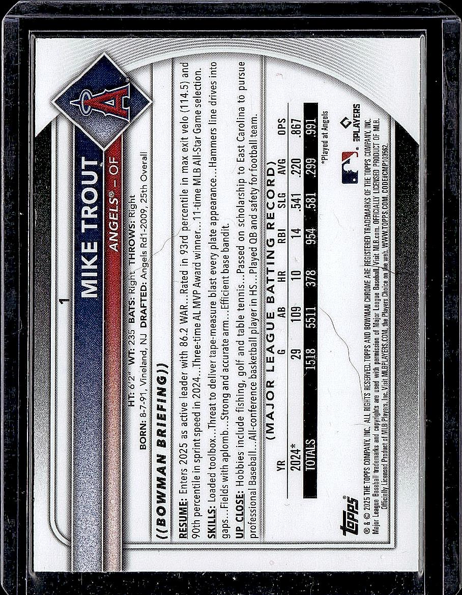 2025 Bowman #1 Mike Trout Silver Mojo