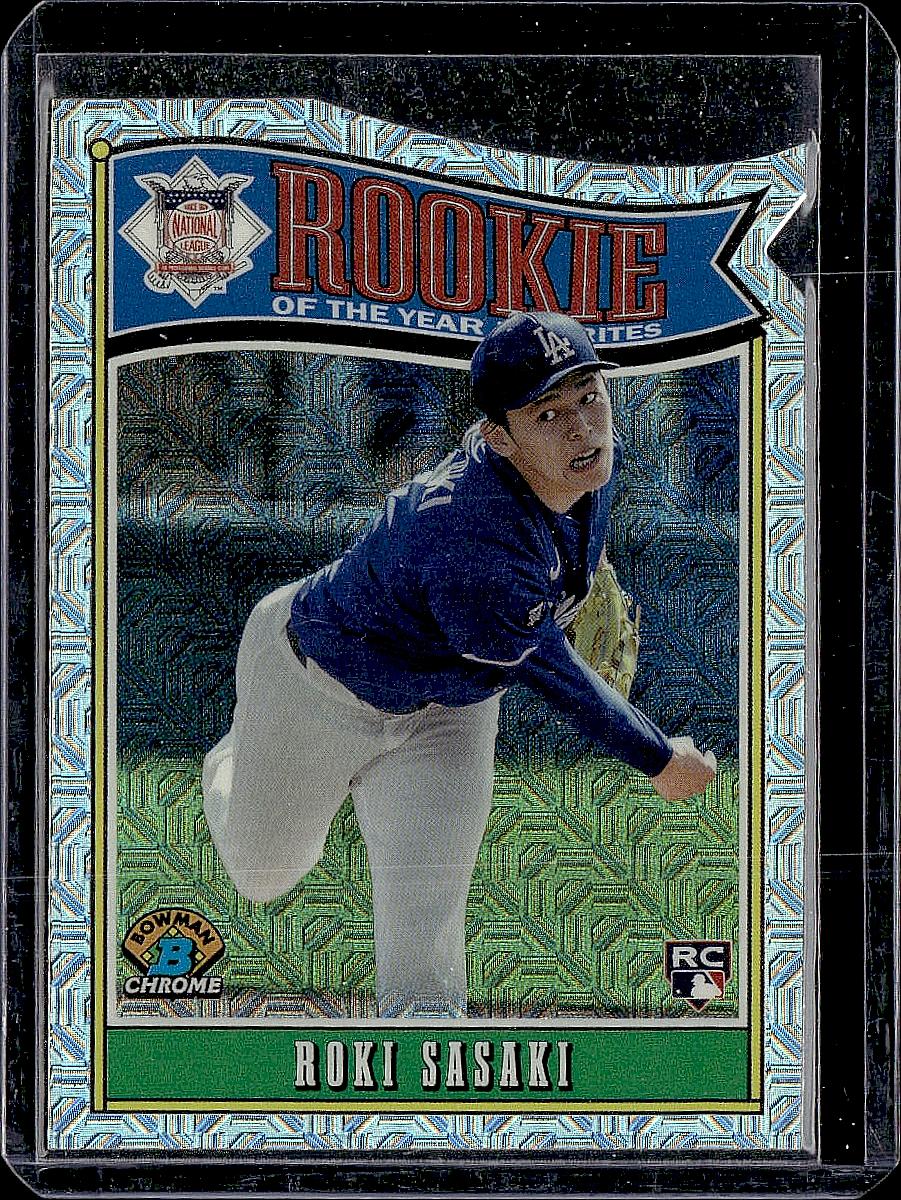 2025 Bowman #ROY-10 Roki Sasaki Rookie of the Year Favorites Mojo Refractor