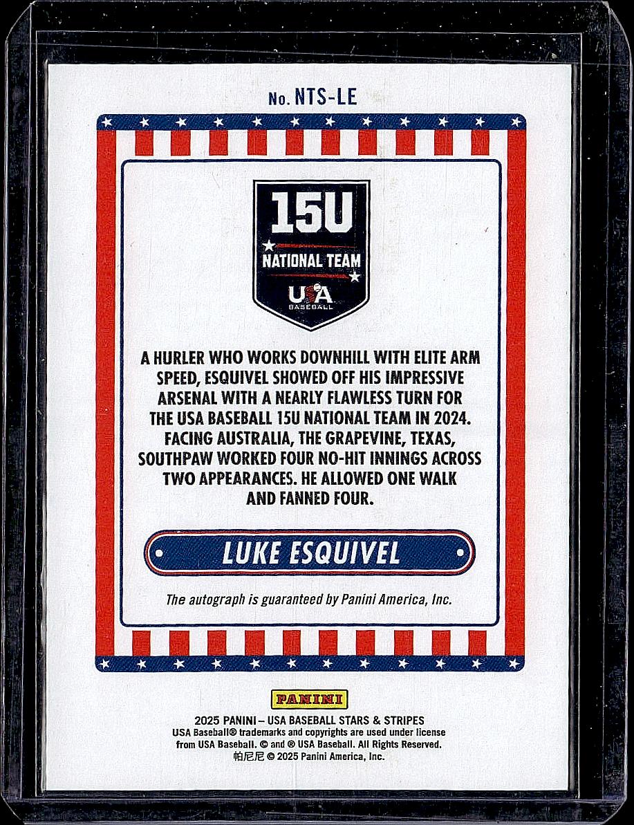 2025 USA BB Stars and Stripes Luke Esquivel Auto