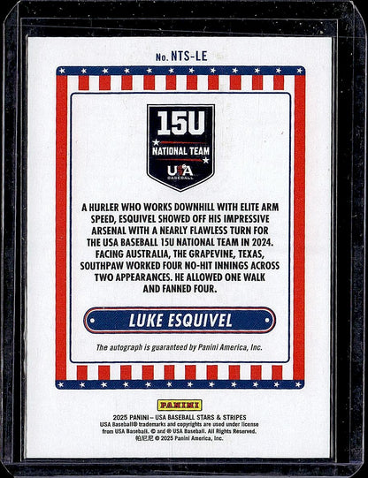 2025 USA BB Stars and Stripes Luke Esquivel Auto