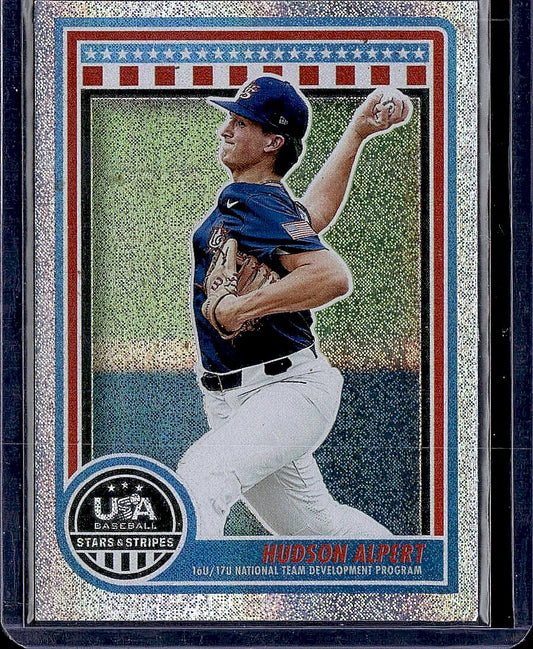 2025 Panini Stars & Stripes USA Baseball #103 Hudson Alpert Speckle
