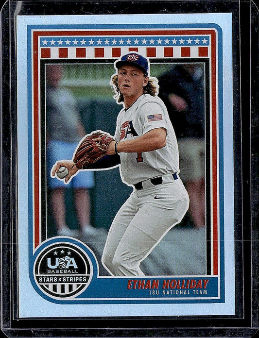 2025 Panini Stars & Stripes USA Baseball #14 Ethan Holliday