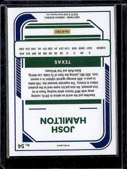 2026 Donruss #54 Josh Hamilton Optic Blue Velocity
