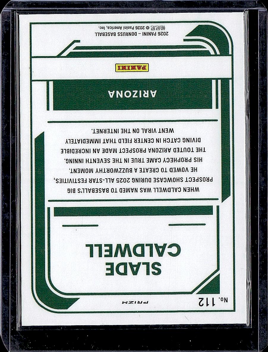 2026 Donruss #112 Slade Caldwell Optic Blue Velocity