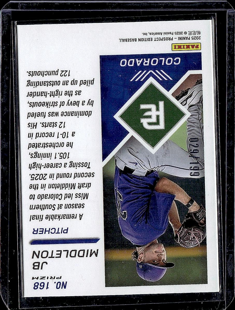 2025 Panini Prospect Edition #168 JB Middleton Holo Prospect Ticket Red #/199