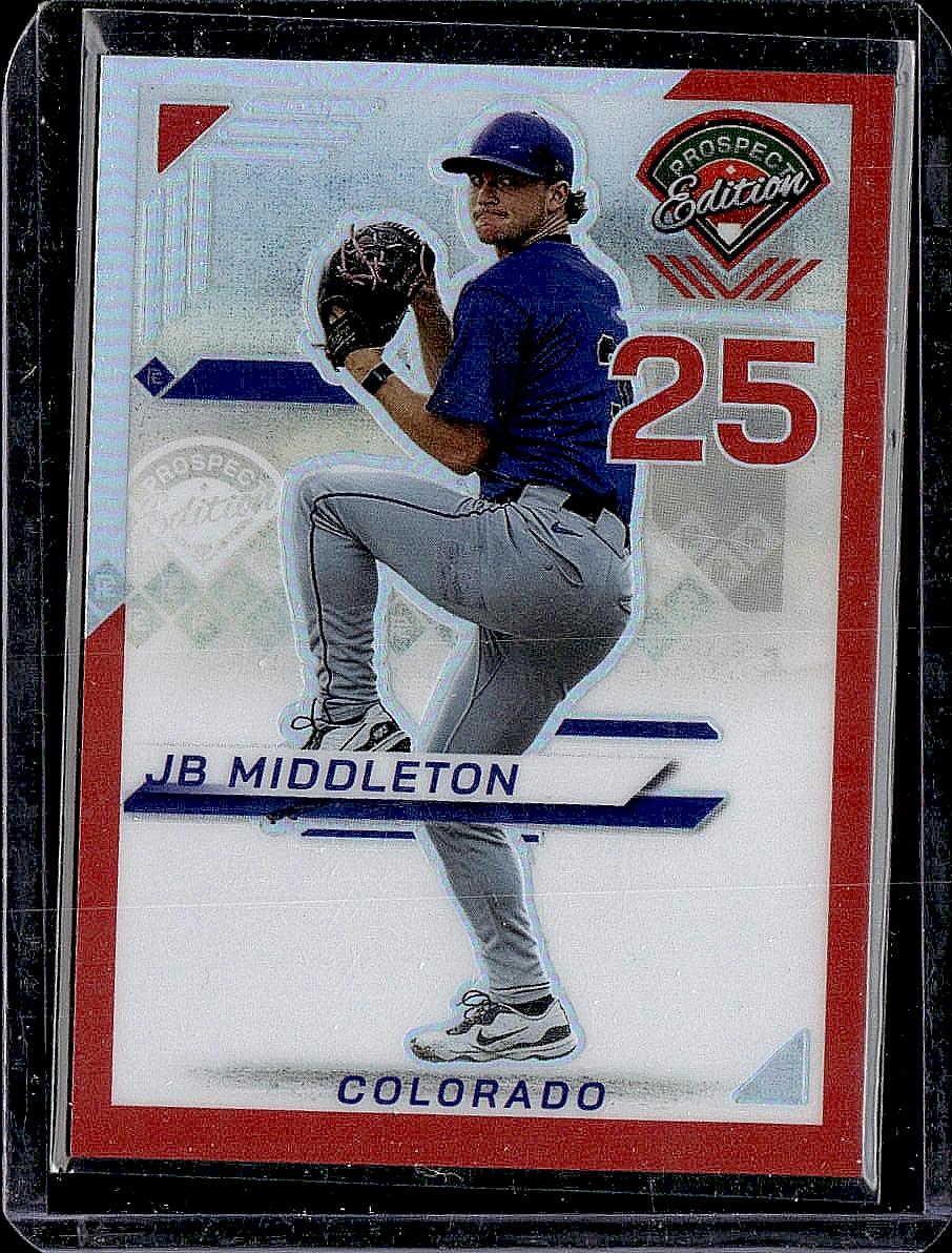 2025 Panini Prospect Edition #168 JB Middleton Holo Prospect Ticket Red #/199