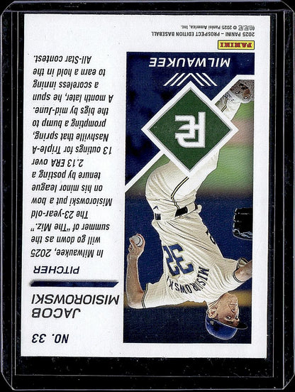 2025 Panini Prospect Edition #33 Jacob Misiorowski