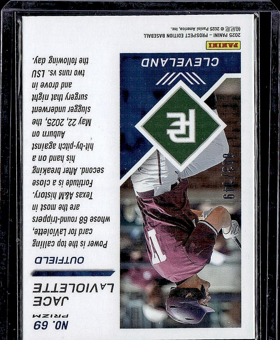 2025 Panini Prospect Edition #69 Jace LaViolette Holo Prospect Ticket Blue #/149
