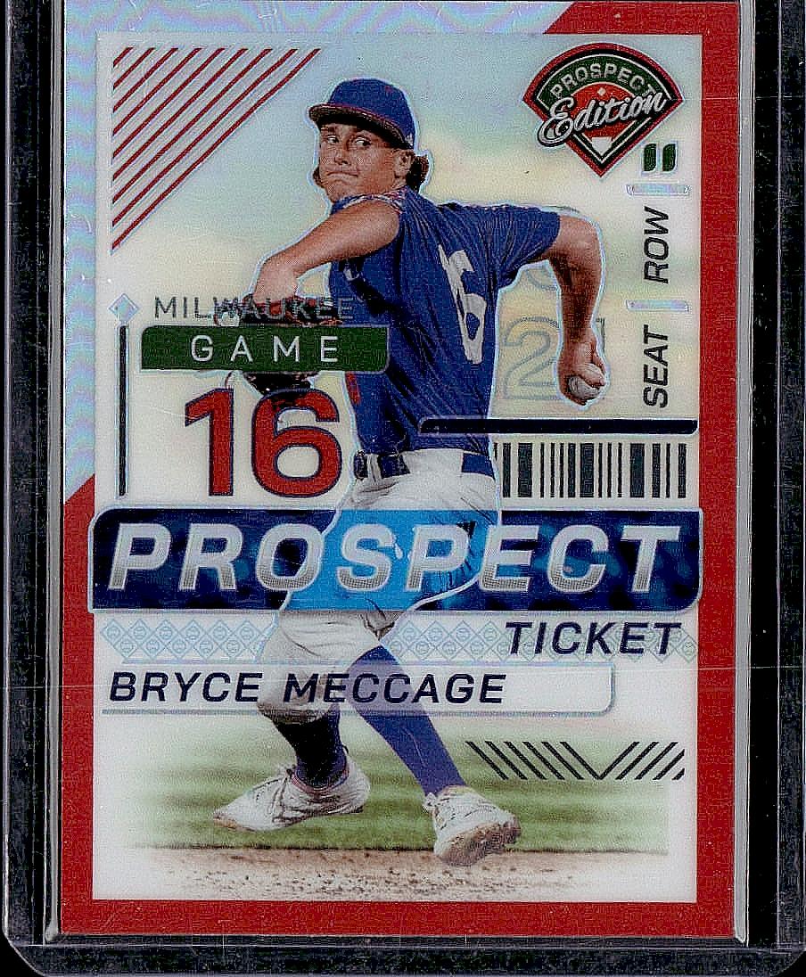 2024 Panini Prospect Edition #58 Bryce Meccage Red Holo #/199