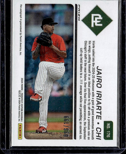 2024 Panini Prospect Edition #176 Jairo Iriarte Signatures Red Holo #/199