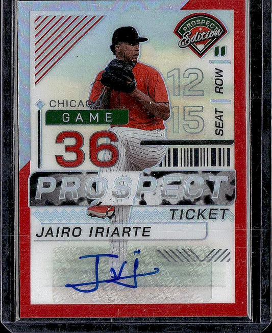 2024 Panini Prospect Edition #176 Jairo Iriarte Signatures Red Holo #/199