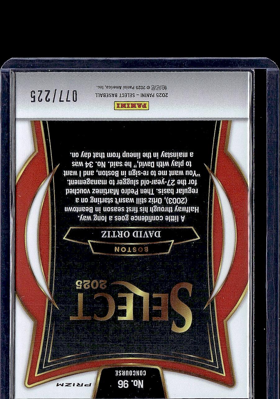 2025 Panini Select #96 David Ortiz Pink and Purple Prizms #/225