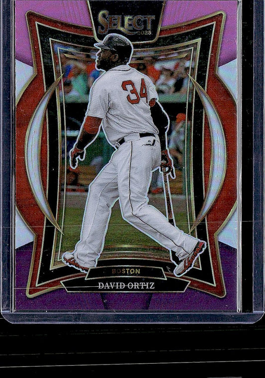 2025 Panini Select #96 David Ortiz Pink and Purple Prizms #/225