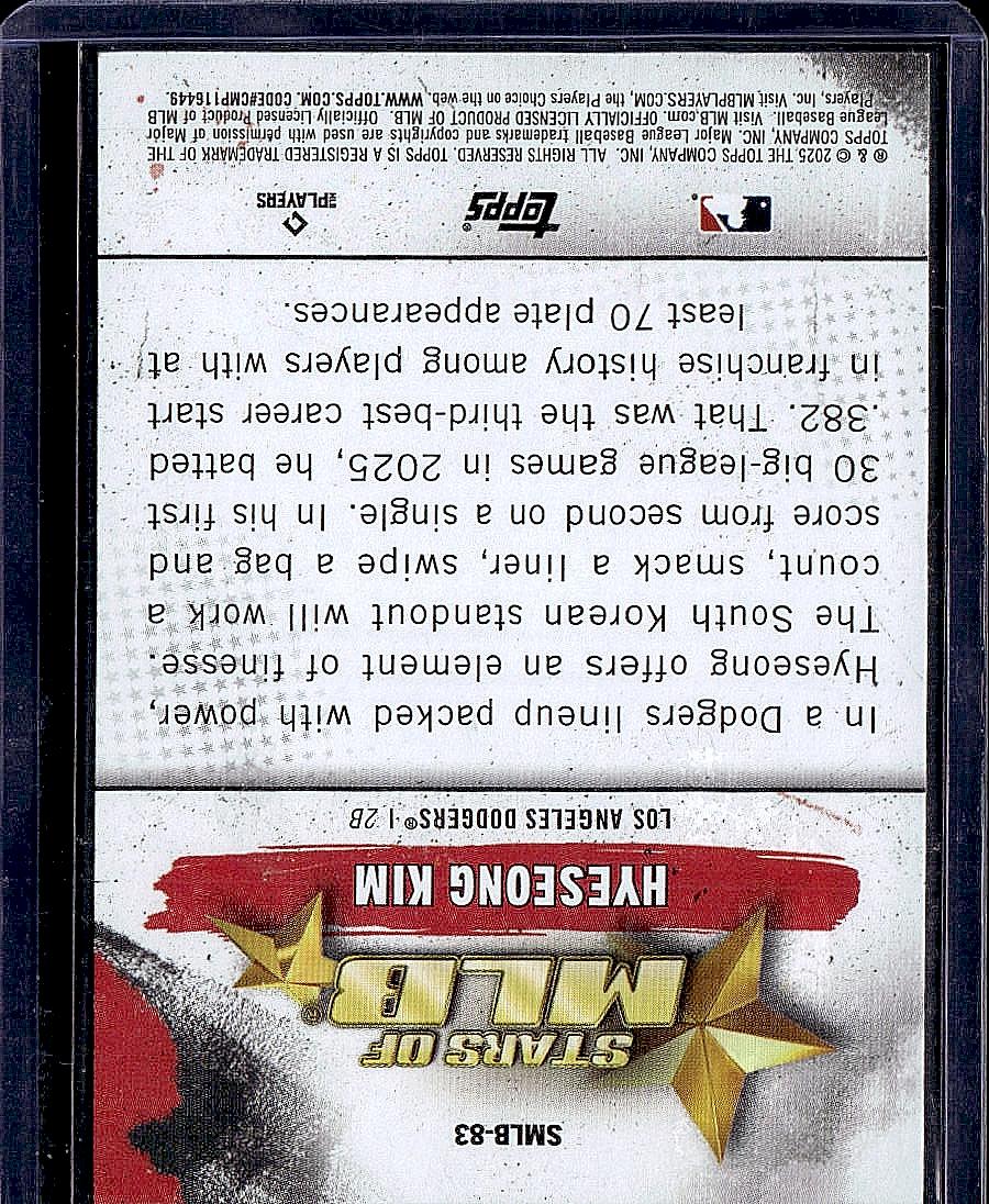 2025 Topps Update #SMLB-83 Hyeseong Kim Stars of MLB