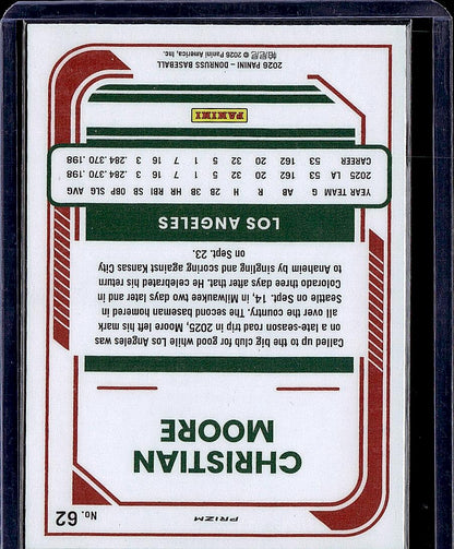 2026 Donruss #62 Christian Moore Optic Blue Velocity