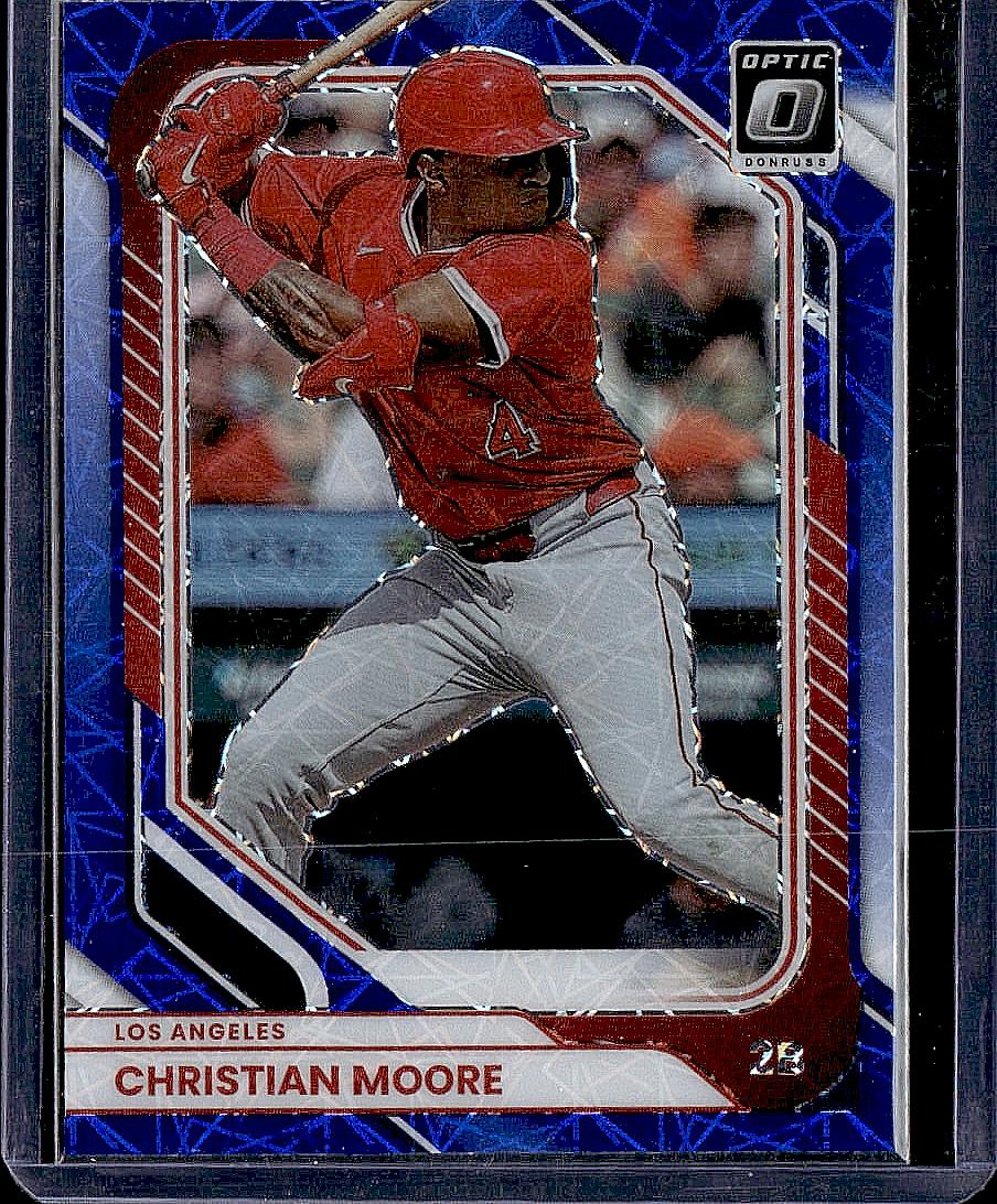 2026 Donruss #62 Christian Moore Optic Blue Velocity