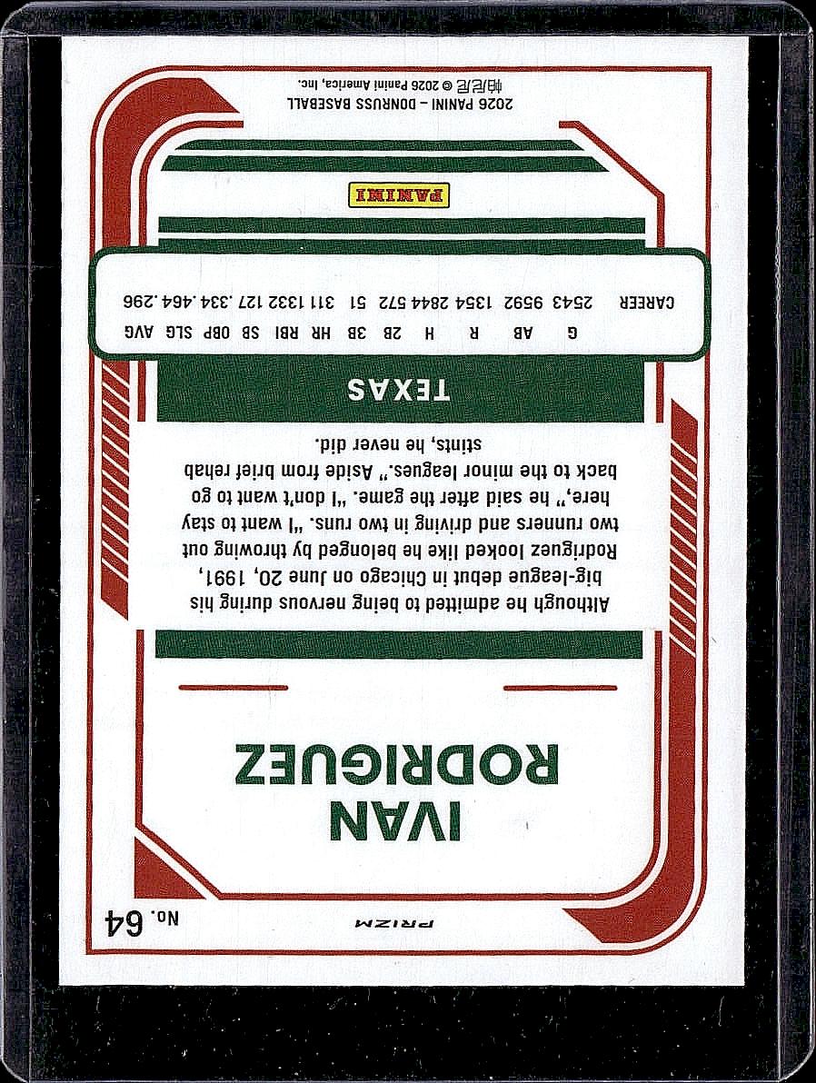 2026 Donruss #64 Ivan Rodriguez Optic Circles