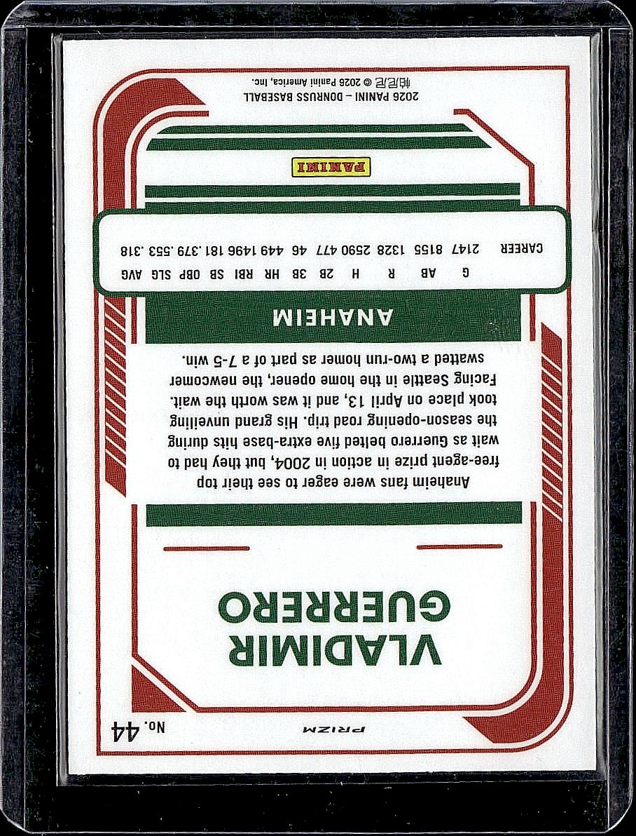 2026 Donruss #44 Vladimir Guerrero Optic Blue Velocity