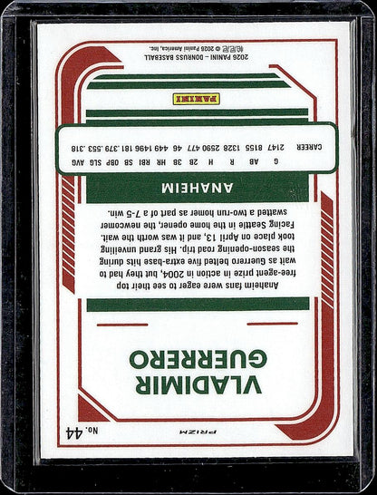 2026 Donruss #44 Vladimir Guerrero Optic Blue Velocity