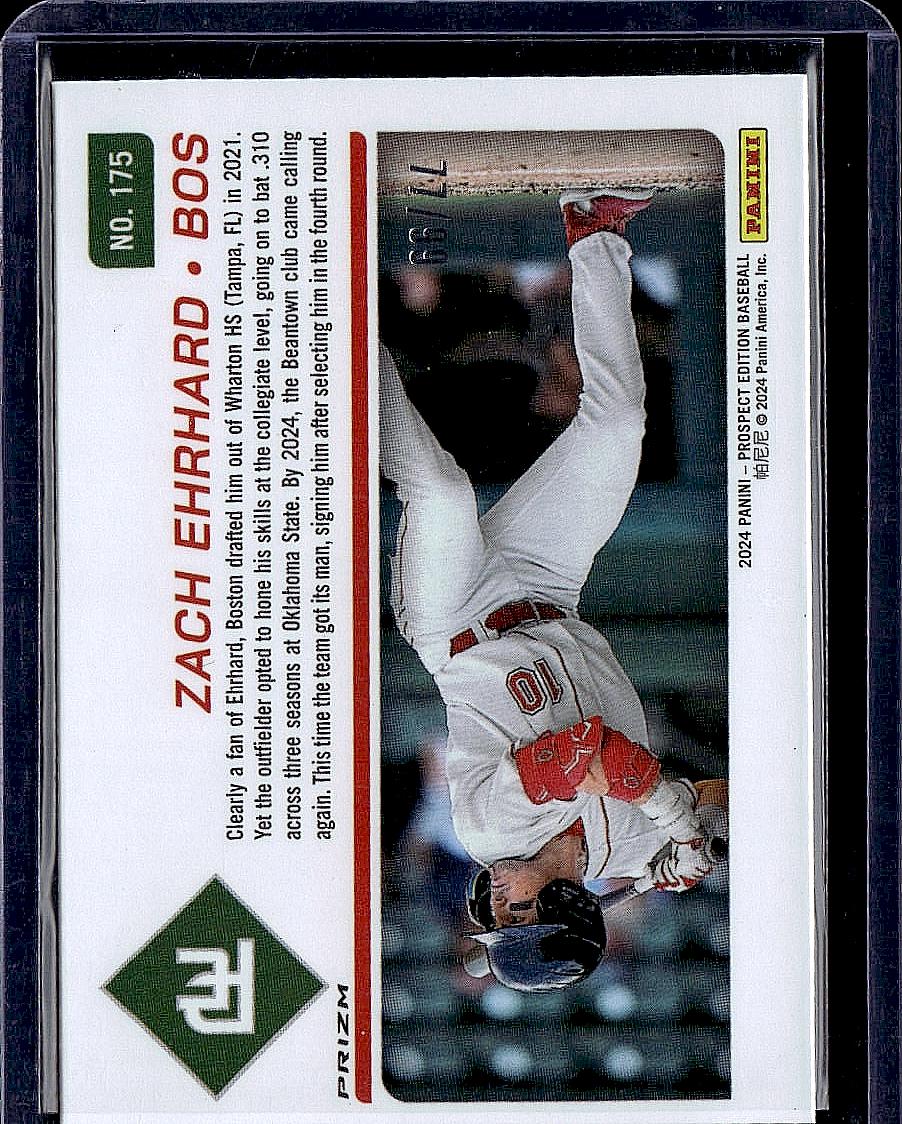 2024 Panini Prospect Edition #175 Zach Ehrhard Green Ice Holo #/99