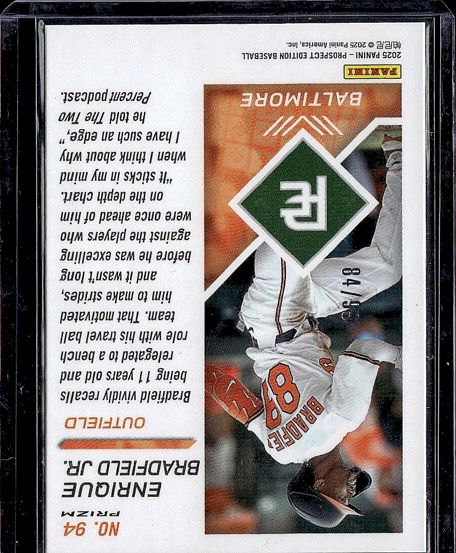 2025 Panini Prospect Edition #94 Enrique Bradfield Jr. Purple #/99