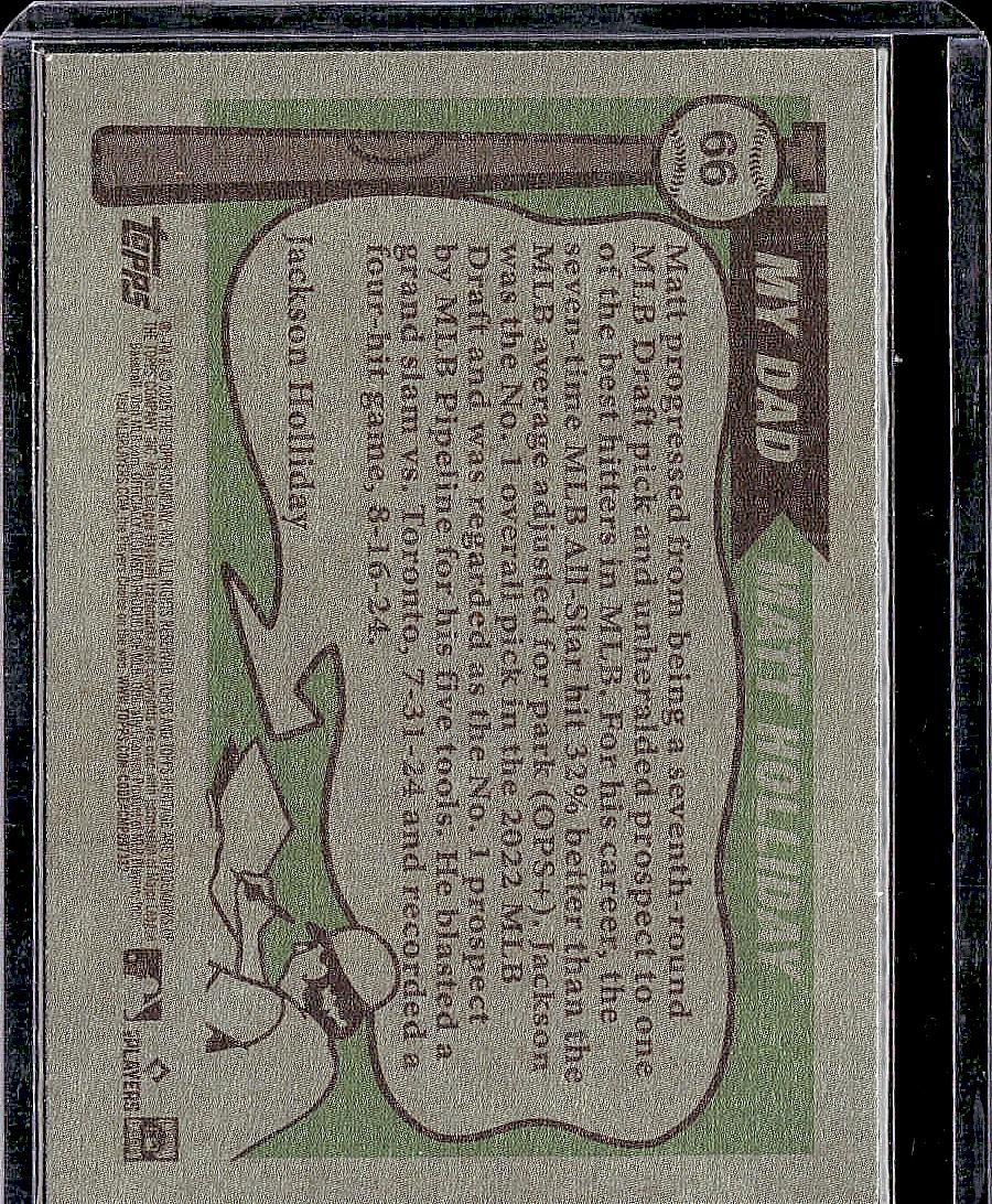 2025 Topps Heritage #66 Matt Holliday / Jackson Holliday Red Border