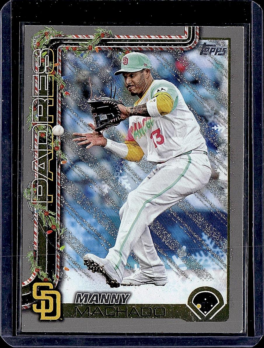 2025 Topps Holiday #H91 Manny Machado Silver Glitter Holiday