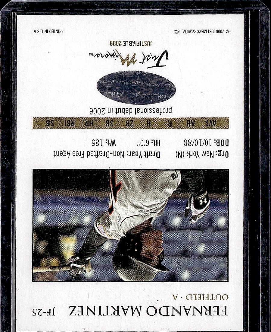 2006 Justifiable #JF-25 Fernando Martinez Autographs