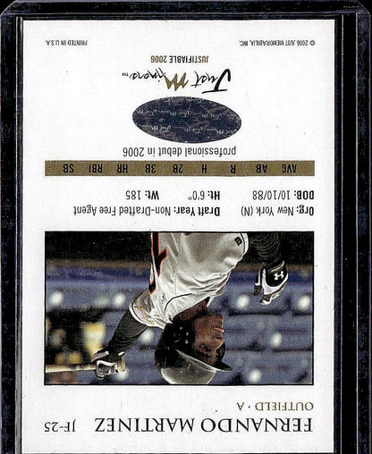 2006 Justifiable #JF-25 Fernando Martinez Autographs