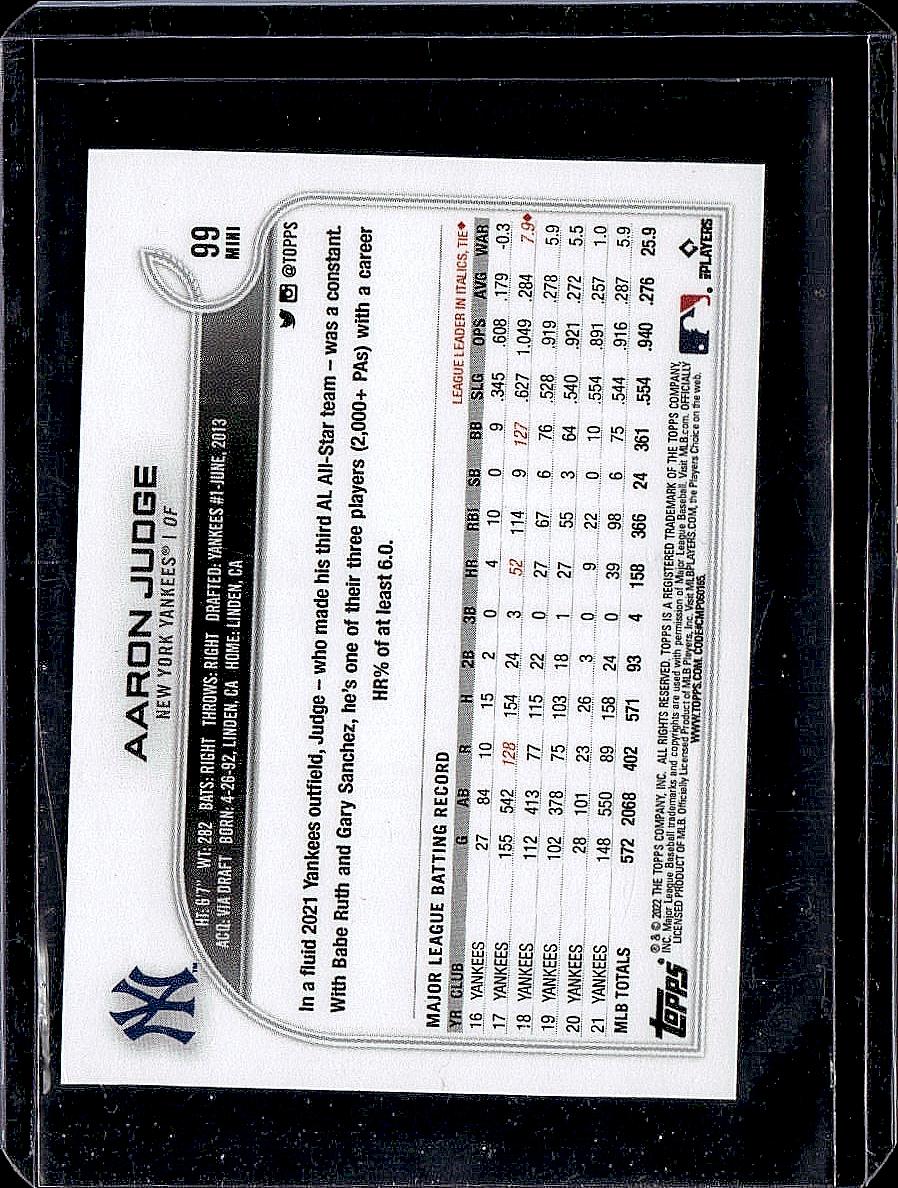 2022 Topps Flagship Aaron Judge Feild of Dreams Mini